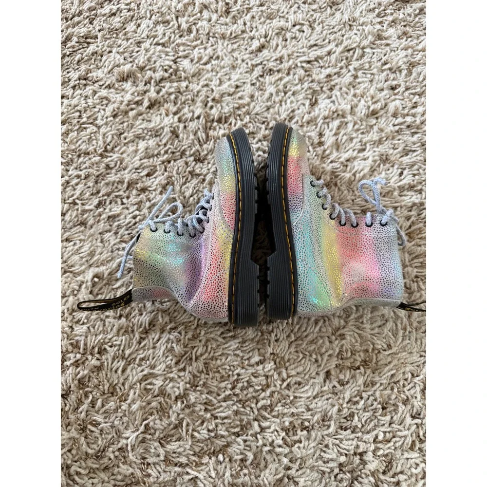 Rare‎ Dr Martens 1460 Pascal Rainbow Glitter Holographic Boots Kids US 9